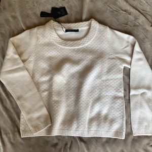 Cashmere Sweater W/Lurex in Ivory by Raffi size small
